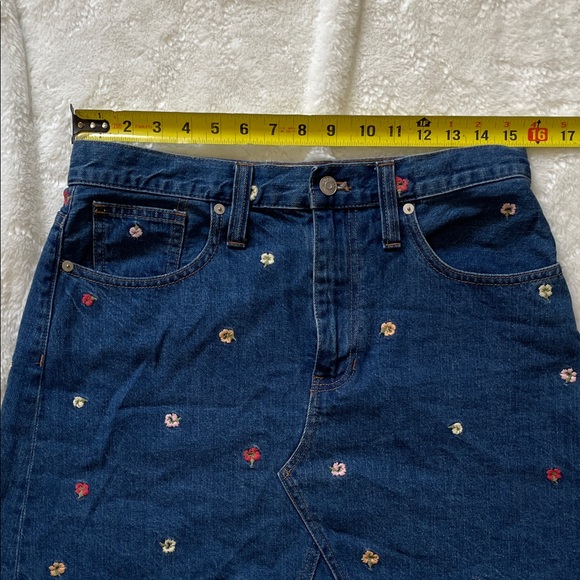 Madewell Embroidered Denim Mini Skirt - Picture 2 of 15